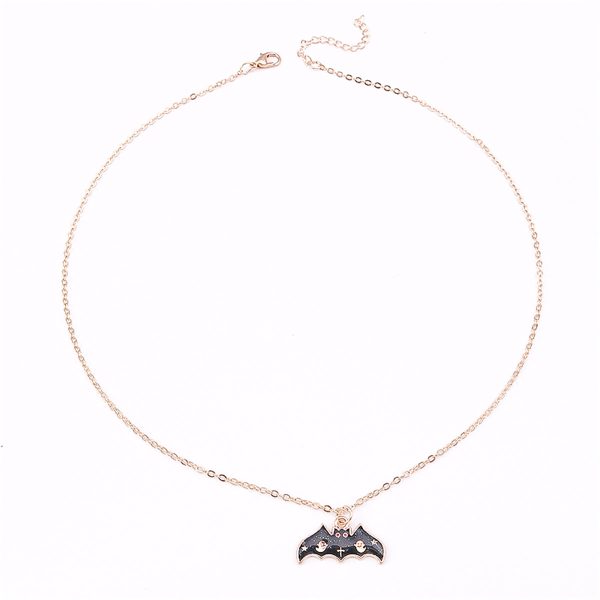 Black Enamel & 18K Gold-Plated Bat Pendant Necklace on Sale