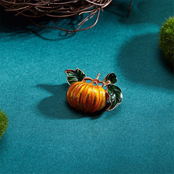 Orange & Green Pumpkin Brooch Cheap