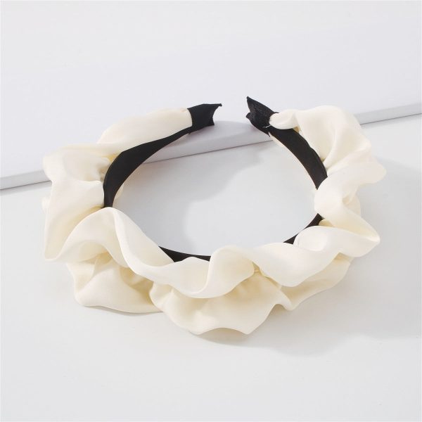 White Ruffle Hard Headband Online Hot Sale