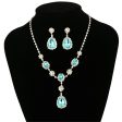 Blue Crystal & Cubic Zirconia Drop Earrings & Statement Necklace Online Hot Sale