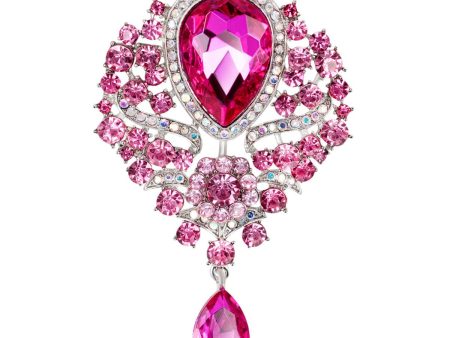 Rose Crystal & Cubic Zirconia Botany Brooch For Discount