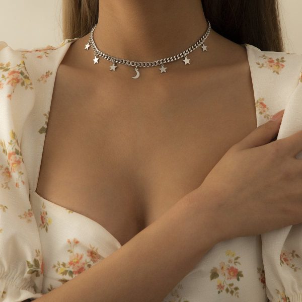 Silver-Plated Celestial Station Choker Necklace Fashion