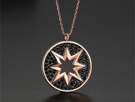 Black Cubic Zirconia & 18K Rose Gold-Plated Sun Pendant Necklace Sale