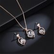 Crystal & 18K Rose Gold-Plated Heart Pendant Necklace & Earrings Cheap