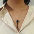 Black Enamel & 18k Gold-Plated Rose Pendant Necklace Sale