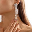 White Acrylic & Silver-Plated Flower Tassel Drop Earrings Online Sale