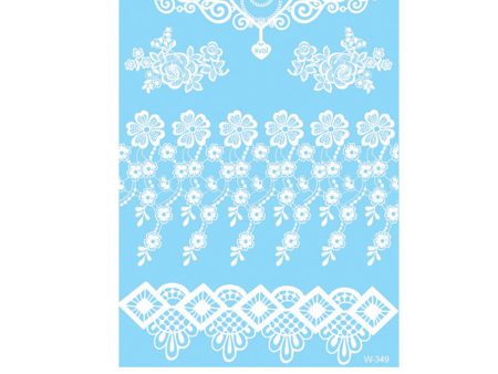 White Lace Floral Heart Temporary Tattoos-Set Of 5 For Discount