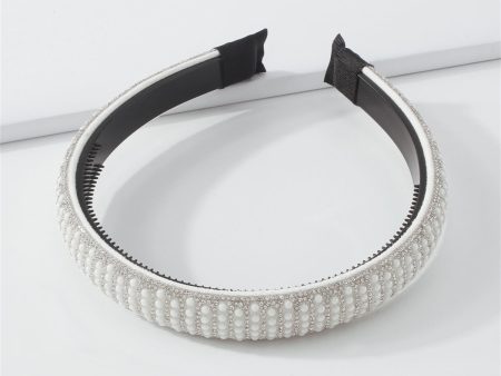 White & Cubic Zirconia Beaded Hard Headband Sale