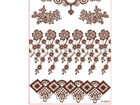 Red Lace Floral Heart Temporary Tattoos-Set Of 5 Discount