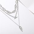 Silver-Plated Flames Layered Pendant Necklace Online Sale