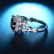 Black Crystal & Cubic Zirconia Skull Ring For Sale