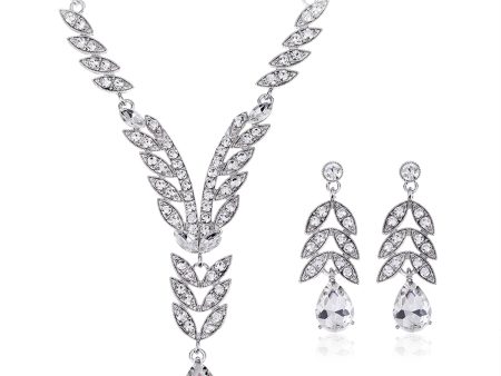 Crystal & Cubic Zirconia Botanical Lariat Necklace & Drop Earrings Online Hot Sale