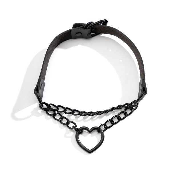 Black Heart Layered Choker Necklace For Sale