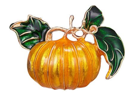 Orange & Green Pumpkin Brooch Cheap