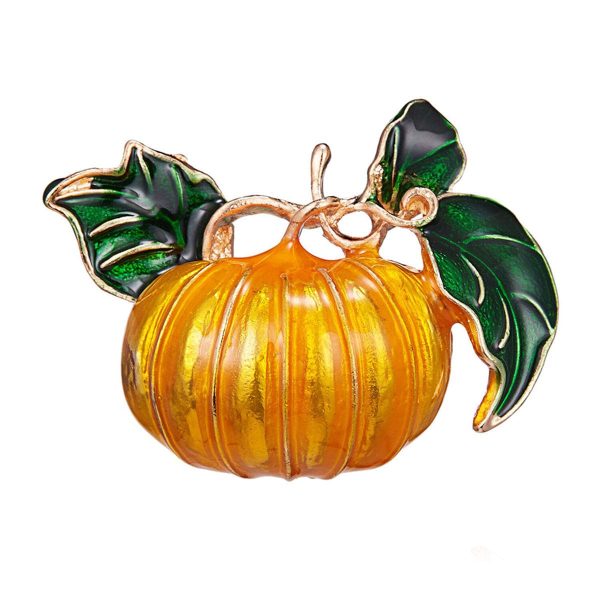 Orange & Green Pumpkin Brooch Cheap