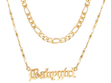 18K Gold-Plated  Baby Girl  Layered Bar Necklace Online Hot Sale