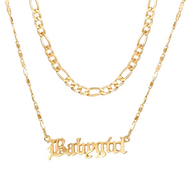 18K Gold-Plated  Baby Girl  Layered Bar Necklace Online Hot Sale