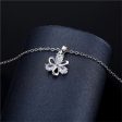 Crystal & Silver-Plated Pear Flower Pendant Necklace Fashion