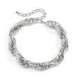 Silver-Plated Intertwined Choker Necklace For Sale