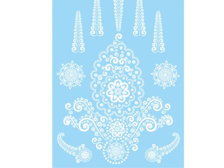 White Lace Flower Temporary Tattoo Set - 5 Pcs Sale