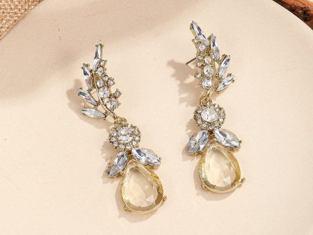 Crystal & Cubic Zirconia 18K Gold-Plated Botanical Drop Earrings For Discount