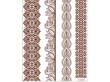 Red Botanical Temporary Tattoo Sheet-Set Of 5 Fashion