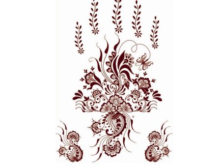 Red Lace Botanical Temporary Tattoo Sheet - 5 Pcs Discount