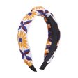 White & Orange Sunflower Knot Headband For Sale