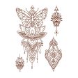 Red Butterfly Lotus Temporary Tattoo Set - 5 Pcs on Sale