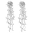 White Acrylic & Silver-Plated Flower Tassel Drop Earrings Online Sale