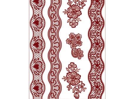 Red Heart Flower Temporary Tattoo Sheet Hot on Sale