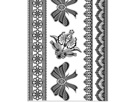 Black Floral Butterfly Temporary Tattoos-Set Of 5 For Cheap