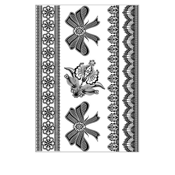 Black Floral Butterfly Temporary Tattoos-Set Of 5 For Cheap