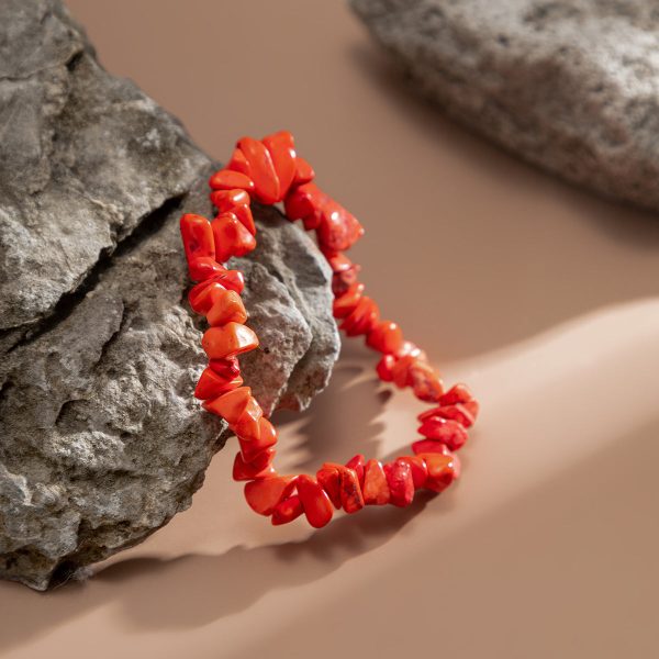 Red Quartz Beaded Stretch Bracelet Discount