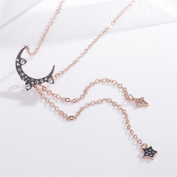 Black Cubic Zirconia & 18K Rose Gold-Plated Pendant Necklace Online Hot Sale