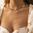 Silver-Plated Crossing Snake Choker Necklace Sale