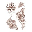 Red Flower Lotus Temporary Tattoo Set - 5 Pcs Online Sale