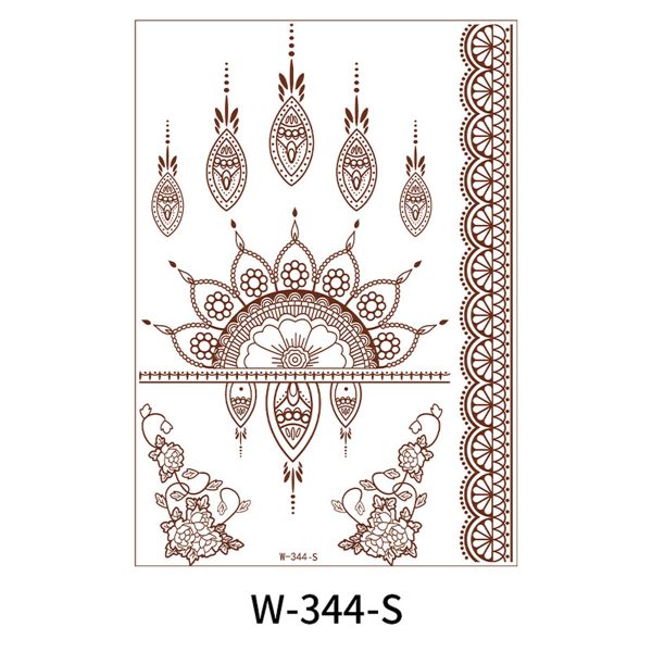 Red Floral Paisley-Accent Temporary Tattoo Set - 5 Pcs Online now