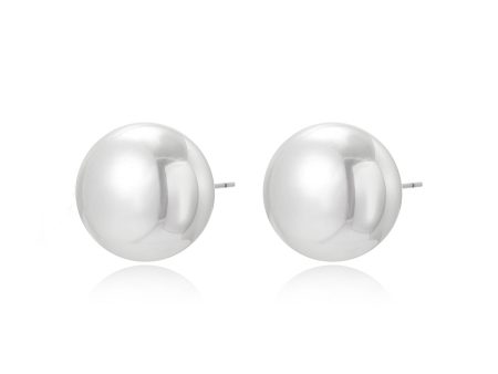 White Pearl & 18K Gold-Plated Stud Earrings For Cheap