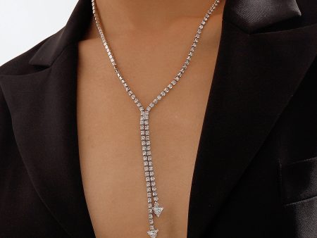 Crystal & Cubic Zirconia Silver-Plated Arrow Lariat Necklace Discount