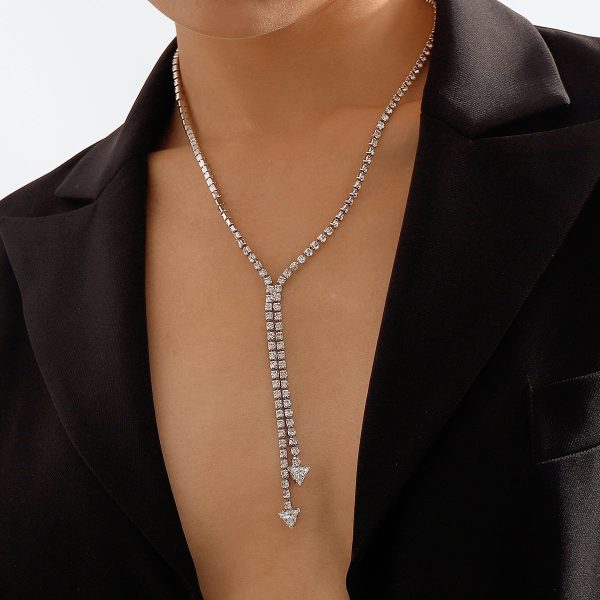 Crystal & Cubic Zirconia Silver-Plated Arrow Lariat Necklace Discount