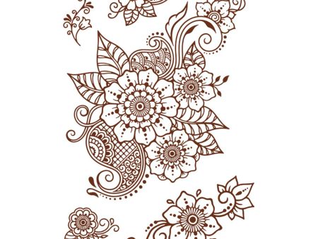 Red Floral Temporary Tattoo Set - 5 Pcs on Sale