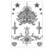 Black Floral Snowflake Temporary Tattoos-Set Of 5 Sale