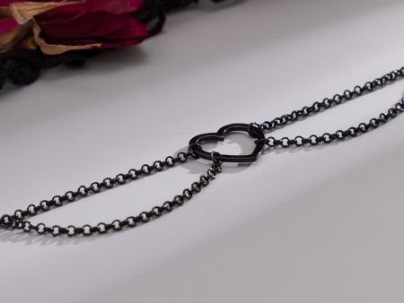 Black Heart Layered Choker Necklace For Discount