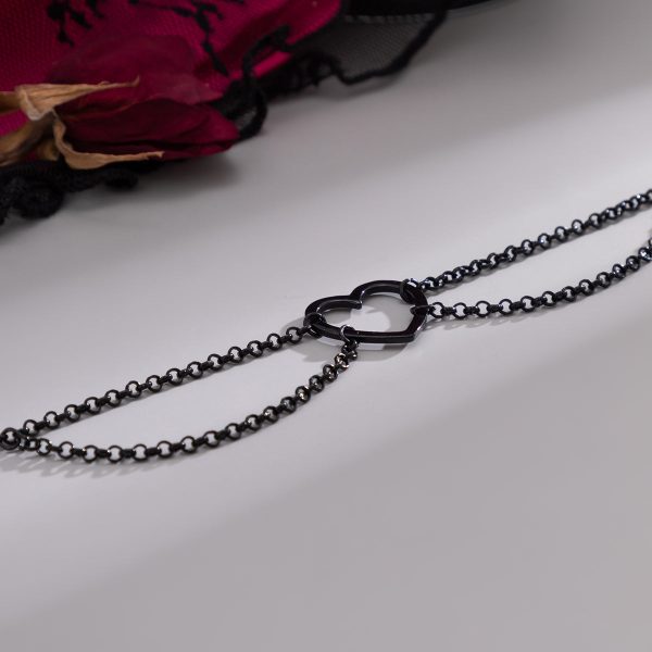 Black Heart Layered Choker Necklace For Discount