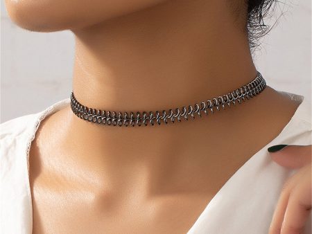 Black Fishbone Choker Necklace Online