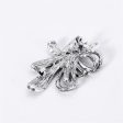 Black Cubic Zirconia & Silver-Plated Flower Brooch Supply