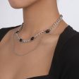 Black Crystal & Silver-Plated Dual-Chain Station Layered Necklace Online now