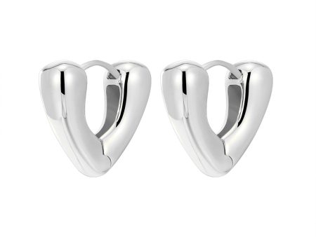 Silver-Plated Heart Huggie Earrings For Cheap