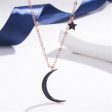 Black Cubic Zirconia & 18K Rose Gold-Plated Pendant Necklace Fashion